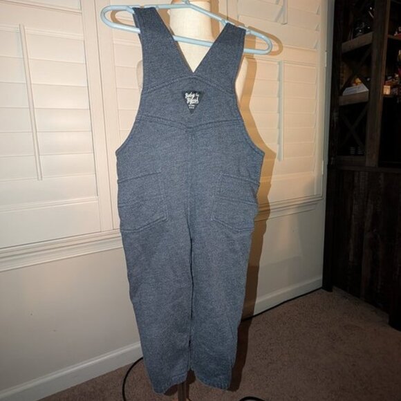 🐲3 FOR $9🦄 Baby B'Gosh OshKosh Navy Fleece Long Pants Boys Overalls 18M - Picture 2 of 2
